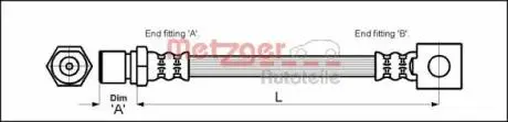 4111757 Тормозной шланг METZGER подбор по vin на Brocar