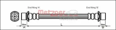 4111426 Тормозной шланг METZGER подбор по vin на Brocar