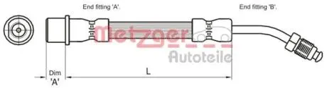 4111108 Гальмівний шланг METZGER підбір по vin на Brocar