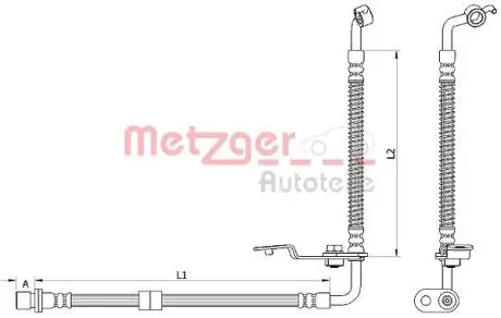 4110879 Тормозной шланг METZGER підбір по vin на Brocar