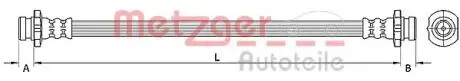 4110851 Тормозной шланг METZGER подбор по vin на Brocar