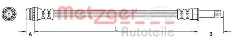 4110797 Тормозной шланг METZGER підбір по vin на Brocar