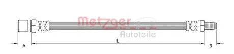 4110484 Гальмівний шланг METZGER підбір по vin на Brocar