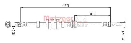 4110447 Тормозной шланг METZGER подбор по vin на Brocar
