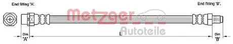 4110272 Тормозной шланг METZGER подбор по vin на Brocar