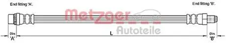 4110261 Гальмівний шланг METZGER підбір по vin на Brocar