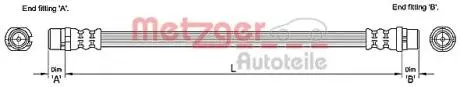 4110251 Тормозной шланг METZGER подбор по vin на Brocar
