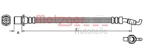 4110057 Тормозной шланг METZGER підбір по vin на Brocar