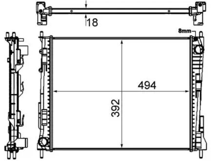 CR924000S Радіатор, система охолодження двигуна MAHLE / KNECHT підбір по vin на Brocar