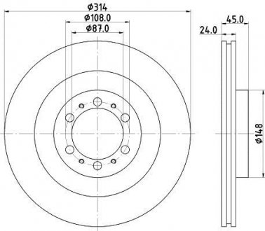 8DD355118741 Тормозной диск HELLA підбір по vin на Brocar