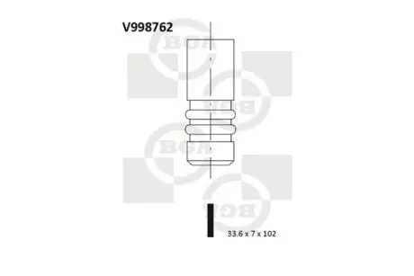 V998762 Впускной клапан BGA подбор по vin на Brocar