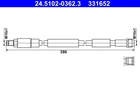 24510203623 PRZEWOD HAM.PRZOD L/P ATE підбір по vin на Brocar