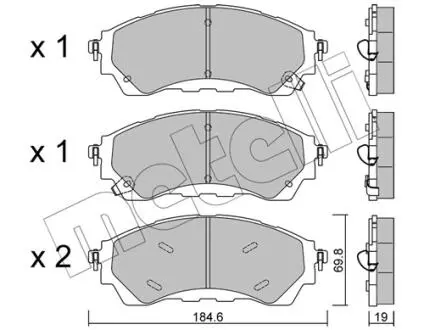 2213430 KLOCKI HAM.PRZOD METELLI подбор по vin на Brocar