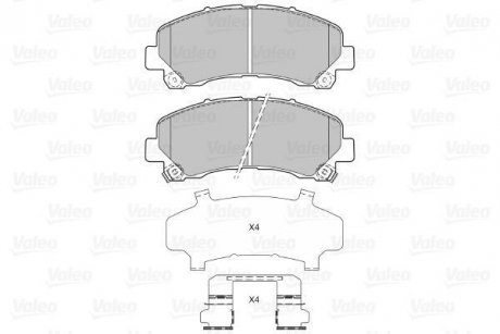 601332 Комплект гальмівних колодок, дискове гальмо VALEO підбір по vin на Brocar