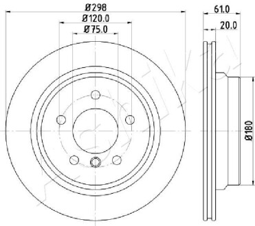 61000120 TARCZA HAM. BMW 5 E39 ASHIKA підбір по vin на Brocar