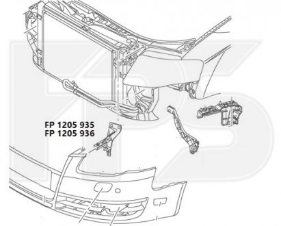 FP1205935 Кріплення бампера FPS підбір по vin на Brocar