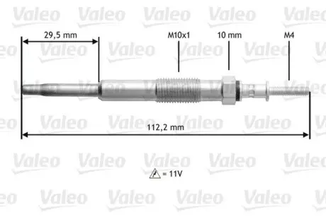 345135 Свічка накалювання VALEO підбір по vin на Brocar