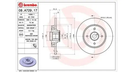 360406105700 Гальмівний диск MAGNETI MARELLI підбір по vin на Brocar