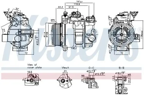 890793 Компресор кондиціонера NISSENS підбір по vin на Brocar