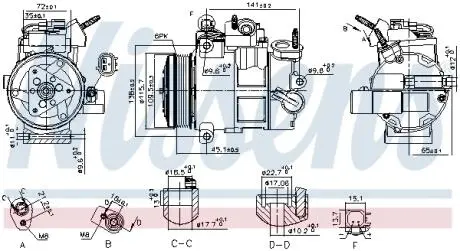 890800 Компресор кондиціонера NISSENS підбір по vin на Brocar