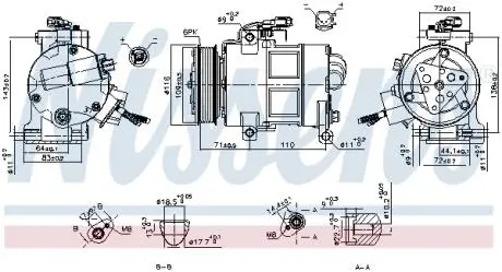 890249 Компресор кондиціонера NISSENS підбір по vin на Brocar