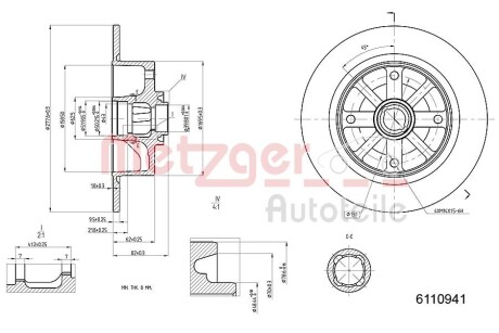 6110941 Автозапчастина METZGER підбір по vin на Brocar