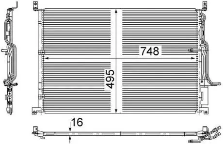 AC271000S Конденсатор, система кондиціонування повітря MAHLE / KNECHT підбір по vin на Brocar