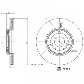 176658 Диск гальмівний(к-т) FEBI BILSTEIN 176658 FEBI BILSTEIN підбір по vin на Brocar