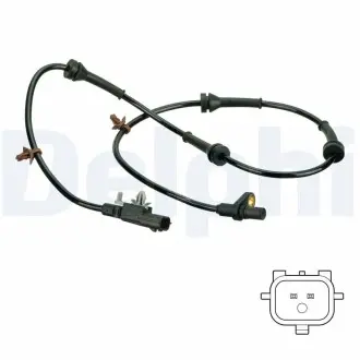 SS20825 Датчик ABS задн Лів/Прав NISSAN QASHQAI II, X-TRAIL III 1.2-1.7D 11.13- DELPHI підбір по vin на Brocar