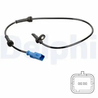 SS20748 Датчик ABS задн Лів/Прав CITROEN C3 / C3 ORIGIN III, C3 AIRCROSS II, C3 III, C4 CACTUS OPEL CROSSLAND X, CROSSLAND X / CROSSLAND PEUGEOT 2008 I, 208 I, 208/HATCHBACK 1.0-1.6D 03.12- DELPHI підбір по vin на Brocar
