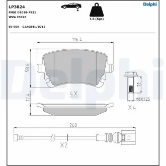 LP3824 Автозапчастина DELPHI підбір по vin на Brocar
