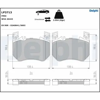 LP3713 Гальмівні колодки, дискові DELPHI підбір по vin на Brocar