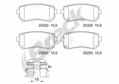 252920070200 Гальмівні колодки, дискові BRECK підбір по vin на Brocar