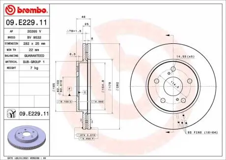09E22911 Автозапчасть BREMBO подбор по vin на Brocar
