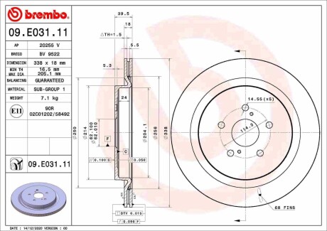 09E03111 Автозапчастина BREMBO підбір по vin на Brocar