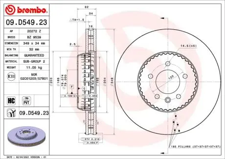 09D54923 Автозапчасть BREMBO подбор по vin на Brocar