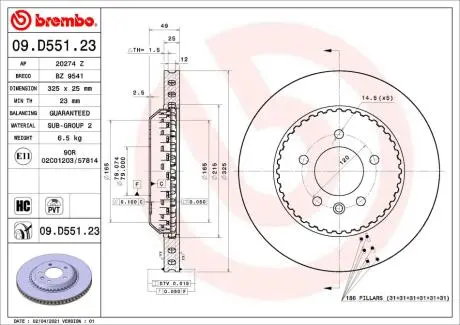 09D55123 Автозапчасть BREMBO подбор по vin на Brocar