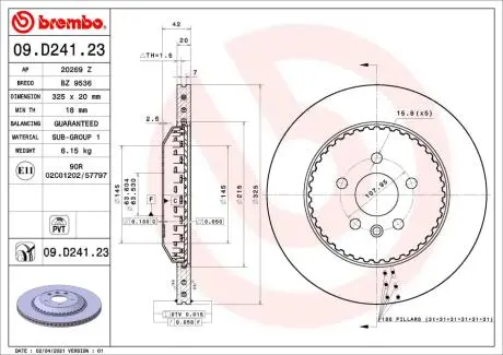09D24123 Автозапчасть BREMBO подбор по vin на Brocar