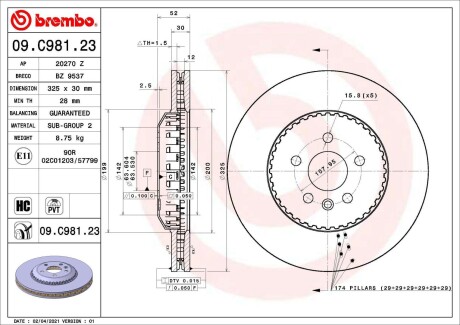 09C98123 Автозапчастина BREMBO підбір по vin на Brocar