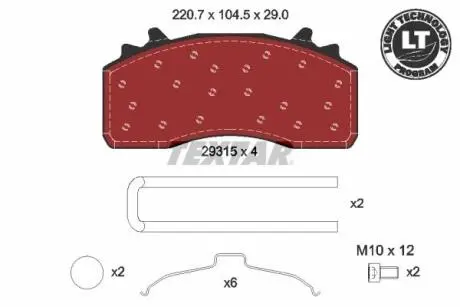 2931501 Гальмівні колодки, дискові TEXTAR підбір по vin на Brocar