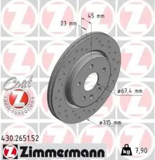 430265152 Автозапчасть ZIMMERMANN підбір по vin на Brocar