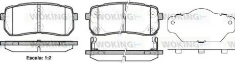 P1388302 Колодки тормозные дисковые задние Hyundai H-1 cargo 2.5 08-,Hyundai H-1 travel 2 WOKING подбор по vin на Brocar