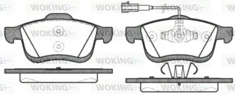 P1083322 Колодки тормозные дисковые передние Fiat Doblo 1.3 09-,Fiat Doblo 1.3 10-,Fiat D WOKING подбор по vin на Brocar