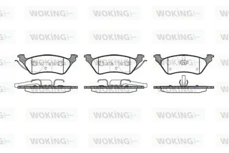 P911300 Колодки тормозные дисковые задние Dodge Caravan 2.4 00-07,Dodge Caravan 3.3 00-0 WOKING подбор по vin на Brocar