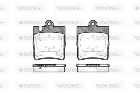 P609310 Колодки гальмівні дискові задні Mercedes-benz C-class (cl203) 1.8 01-11 (P6093 WOKING підбір по vin на Brocar