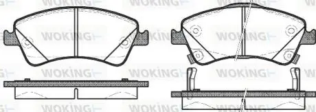 P1241312 Колодки гальмівні дискові передні Toyota Auris 2.0 06-12,Toyota Auris 2.0 12- WOKING підбір по vin на Brocar