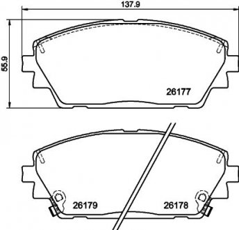 NP5071 Колодки тормозные дисковые передние Mazda 3 (BP) (19-) (NP5071) NISSHINBO NISSHINBO підбір по vin на Brocar