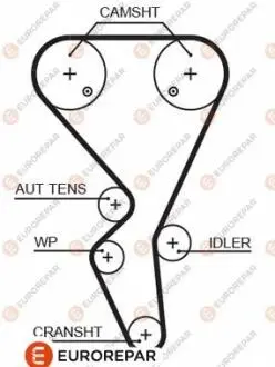 1633126380 Ремінь зубчастий приводу грм Z=134/25.4 CITROEN 1,6i: Berlingo, Xsara,C2/3/4 EUROREPAR підбір по vin на Brocar