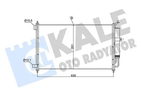 382520 Радіатор кондиціонера Micra III,Note,Tiida 1.2/1.8 03- KALE OTO RADYATOR підбір по vin на Brocar