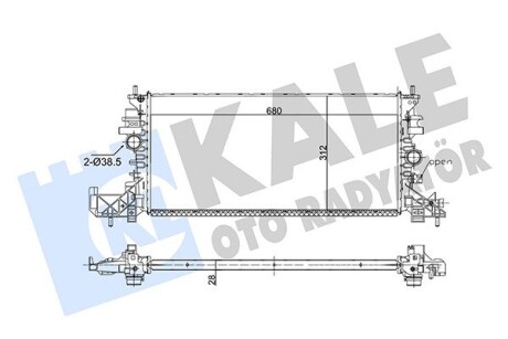 357255 Радіатор охолодження (608*312*28) Astra K (МКП)) -15 KALE OTO RADYATOR підбір по vin на Brocar